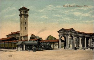 Dayton Ohio OH Railroad Train Union Station Depot c1910 Vintage Postcard