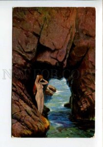 422890 Nude MERMAID in Grotte by SCHRECKHAASE vintage PC