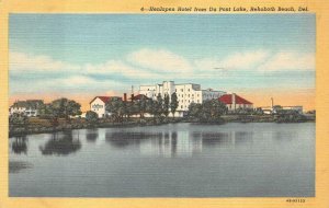 HENLOPEN HOTEL FROM DUPONT LAKE REHOBOTH BEACH DELAWARE POSTCARD 1949