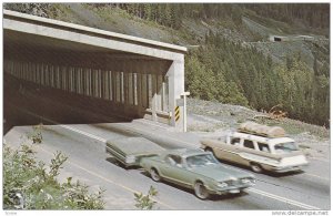 Snowsheds on the western section of the Rogers Pass near Revelstoke, British ...