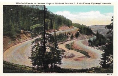 Unused post card. Berthoud Pass on US 40, Colorado