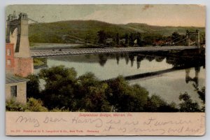 Warren PA Suspension Bridge Pennsylvania Postcard X27