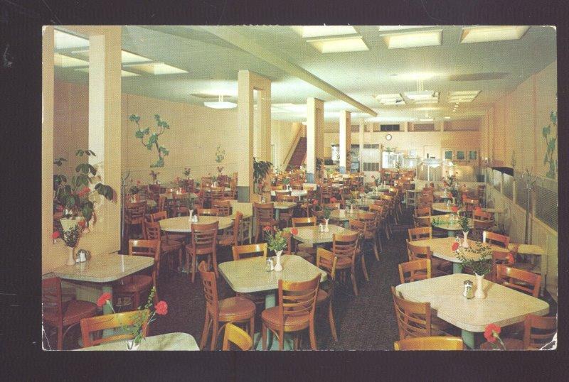 PASADENA CALIFORNIA CROWN CAFETERIA ROUTE 66 INTERIOR ADVERTISING POSTCARD