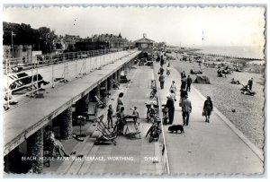 1959 Beach House Park Sun Terrace Worthing Sussex England  RPPC Photo Postcard