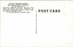 Postcard Met'ry Tourist Court in New Orleans, Louisiana