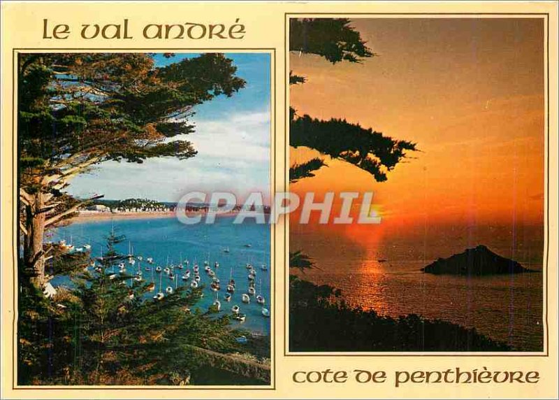 Modern Postcard La Cote Penthievre Val Andre Wearing Pi�gu beach and Verdelet
