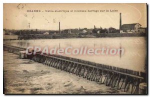 Old Postcard Roanne Electric Factory and New Dam on the Loire