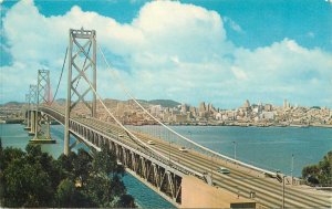 Postcard USA San Francisco CA Oakland Bay Bridge skyline view