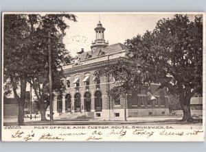 c1905 Post Office & Custom House Brunswick Georgia GA Albertype UDB