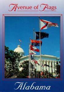 Alabama Greetings From Montgomwery Avenue Of Flags On State Capitol Grounds