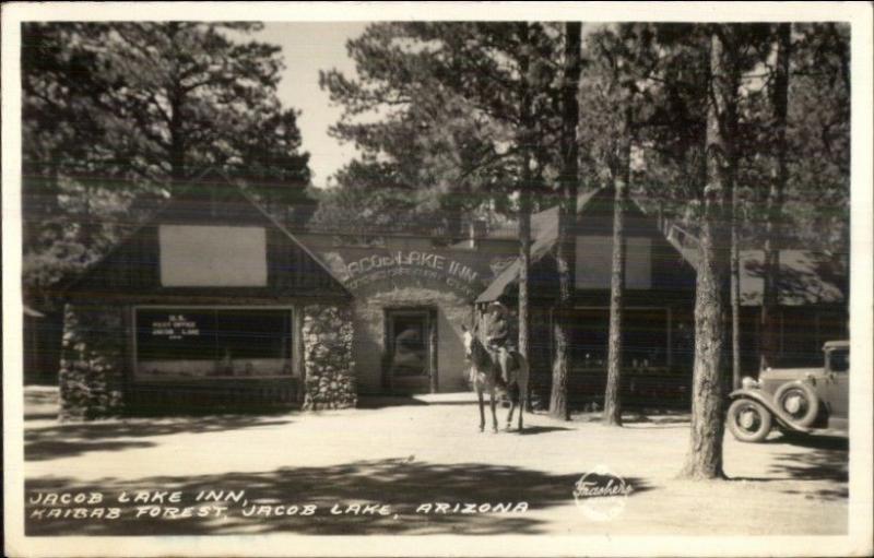 Jacob Lake AZ Inn Real Photo Postcard