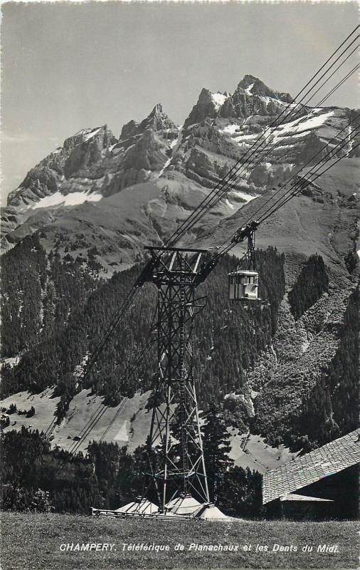 Switzerland Suisse CHAMPERY Teleferique de Planachaux et les Dents du Midi