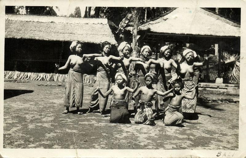 indonesia, BALI, Native Topless Women Dancing (1920s) RPPC