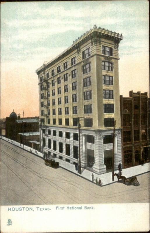 Houston TX First National Bank c1910 TUCK Postcard