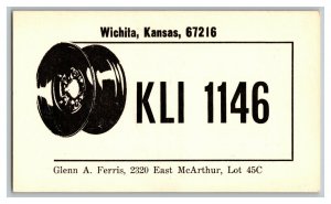 Postcard QSL Radio Card From Wichita Kansas KLI 1146