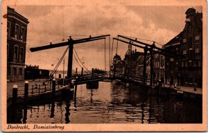 Netherlands Dordrecht Damiatenbrug Vintage Postcard C022