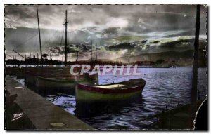 Modern Postcard Toulon Port Sunset Boat