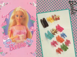 Barbie Doll Shoes Gallery 2x Postcard s