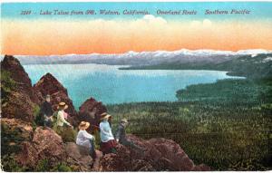 Postcard  Lake Tahoe From Mt Watson California Overland Route South Pac