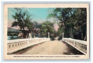 1930 Entering Schoharie Village From Albany Bingham State Highway NY Postcard