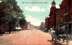 Michigan Jackson Main Street Looking East 1909