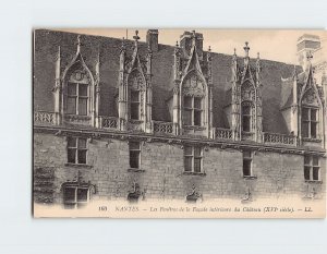 Postcard Les Fenêtres de la Façade intérieure du Chateau Nantes France