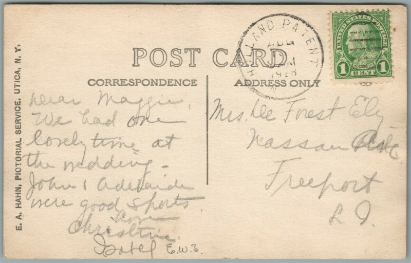 Holland Patent NY Church & Cemetery Antique Real Photo Postcard Rppc