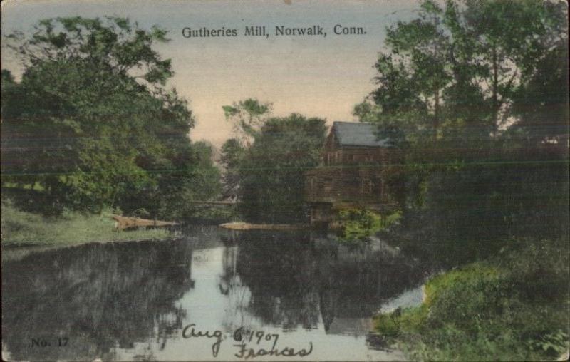 Norwalk CT Gutheries Mill c1910 Postcard