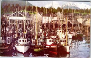 Postcard BOAT SCENE Sitka Harbor Alaska AK AO9537