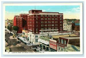 1910 Looking West on Broad Street, Hazleton, Pennsylvania PA Antique Postcard