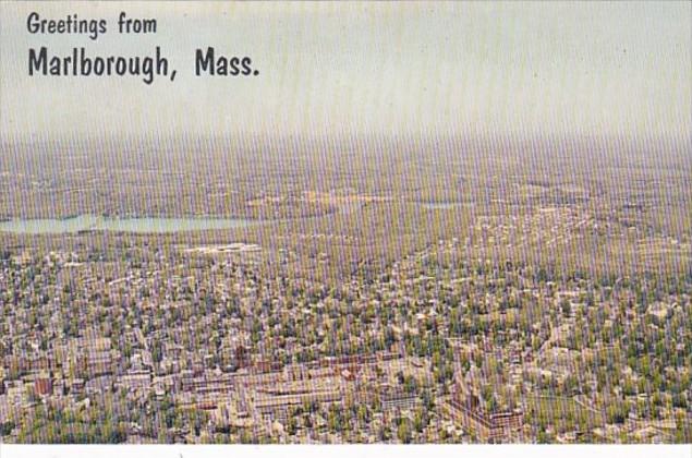 Massachusetts Greetings From Marlborough With Aerial View