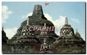 Postcard Old Tjandi Borobudur Stupa Sebuah Terbuka di Kitari Oleh Barabudur I...