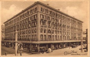 Early Sepia,  Carlton Hotel, Old Car, Johannesburg, South Africa, Old Postcard