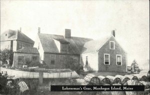 Monhegan Island Maine ME Lobster Traps Lobsterman's Gear 1950s-60s Postcard