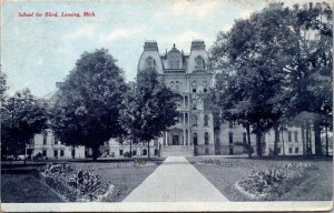 Postcard School For The Blind in Lansing, Michigan