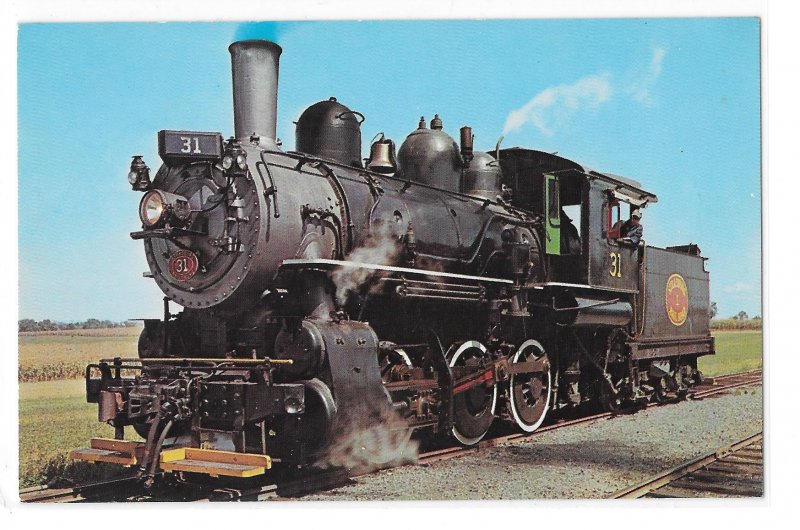 Strasburg Railroad Old Number 31 Steam Engine Baldwin Locomotive Train Postcard