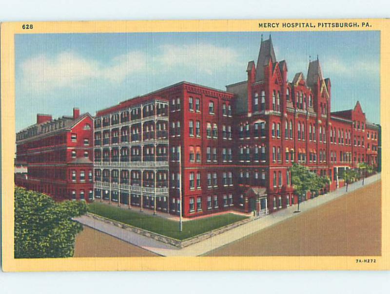 Unused Linen HOSPITAL SCENE Pittsburgh Pennsylvania PA J9609