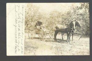 Lamoni IOWA RP 1911 SALESMAN Wagon Buggy ADVERTISING Peddler Peddlar nr Osceola