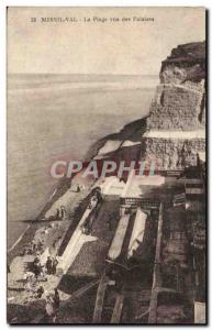 Old Postcard Mesnil Val The Beach Cliffs View