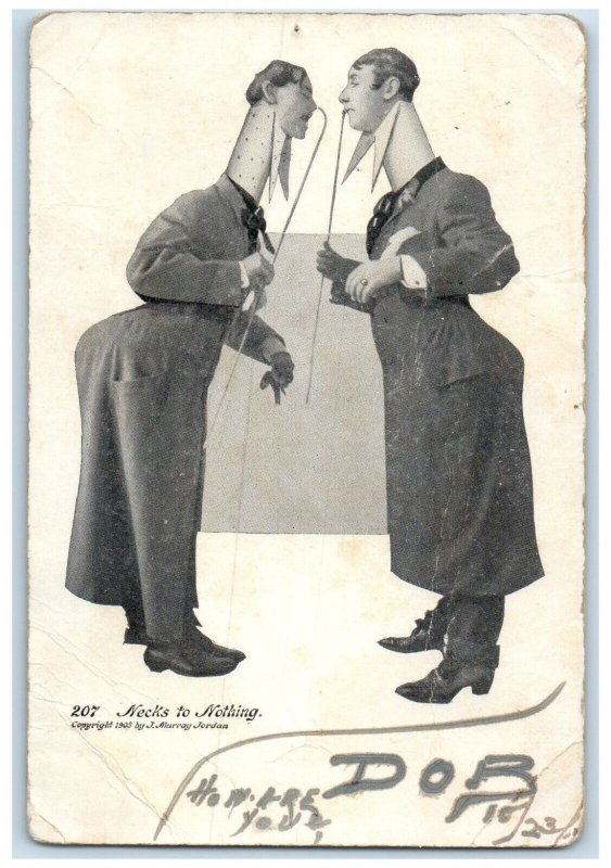 1907 Boys Weird Surreal Fantasy Tipton Iowa IA Posted Antique Postcard 