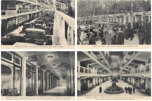 Lot of 4 vintage postcards automobiles Fair at Lyon