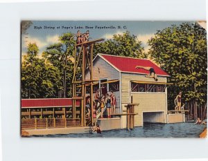 Postcard High Diving at Page's Lake, North Carolina