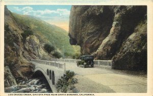 c1920 Postcard; Los Cruces Creek, Gaviota Pass near Santa Barbara CA Hwy 101