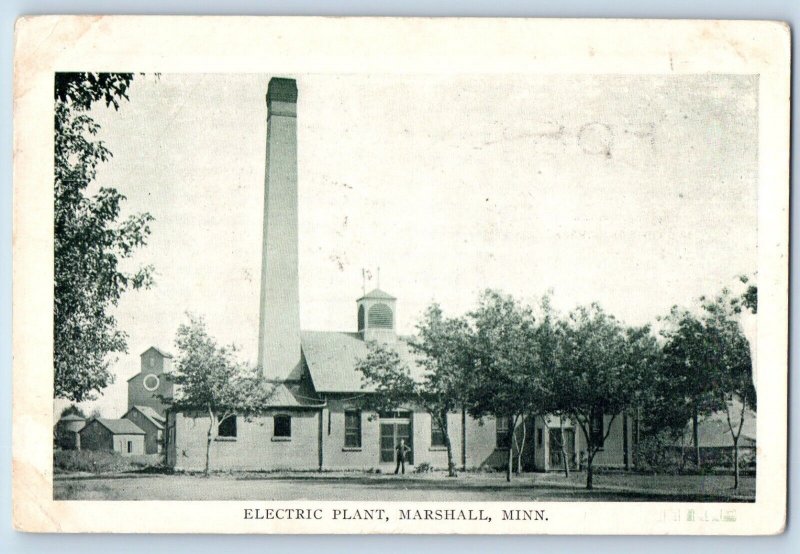 Marshall Minnesota MN Postcard Electric Plant Exterior Building c1920's Vintage