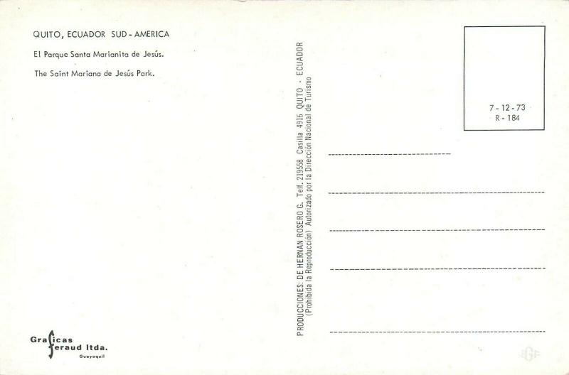 Ecuador Quito the Saint Mariana de Jesus Park