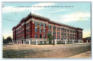 1908 Wendel Phillips High School Chicago Illinois IL Antique Posted Postcard