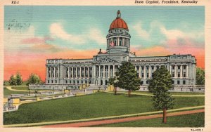 Vintage Postcard 1944 State Capitol Government Building Frankfort Kentucky KY