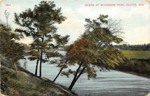 Racine Wisconsin 1913 Postcard Scene at Riverside Park
