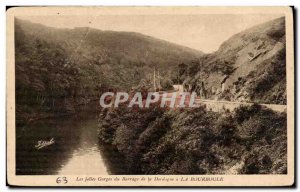 Old Postcard Pretty Gorges dam Dordogne Bourboule