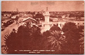 VINTAGE POSTCARD c. 1910s PANORAMIC VIEW ACROSS NUEVO LAREDO TAMPS MEXICO